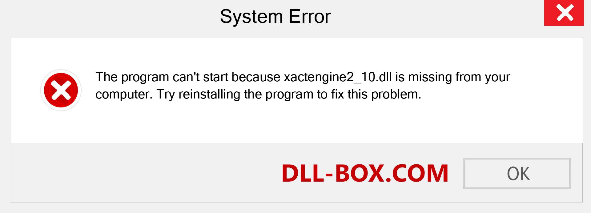  xactengine2_10.dll file is missing?. Download for Windows 7, 8, 10 - Fix  xactengine2_10 dll Missing Error on Windows, photos, images